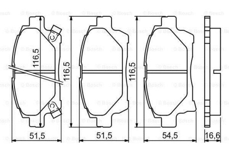 Тормозные колодки дисковые, комплект BOSCH 0 986 494 333