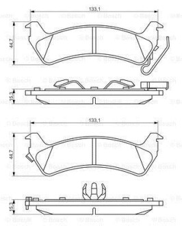 Тормозные колодки дисковые, комплект BOSCH 0 986 494 348