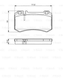 Тормозные колодки дисковые, комплект BOSCH 0 986 494 356