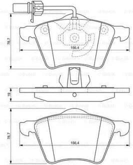 Тормозные колодки дисковые, комплект BOSCH 0 986 494 390