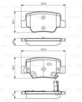 Тормозные колодки дисковые, комплект BOSCH 0 986 494 404