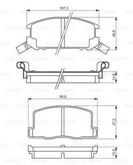Тормозные колодки дисковые, комплект BOSCH 0 986 494 412