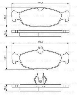 Колодки гальмівні (передні) Daewoo Lanos 97- BOSCH 0 986 494 413