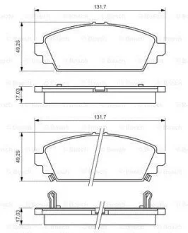 Тормозные колодки дисковые, комплект BOSCH 0 986 494 414