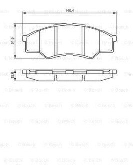 Колодки гальмівні (передні) Toyota Hilux 2.5D 05-15 BOSCH 0 986 494 425