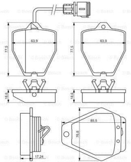 Тормозные колодки дисковые, комплект BOSCH 0 986 494 436