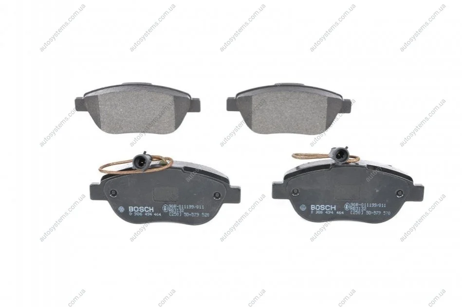 Гальмівні колодки, дискові. BOSCH 0 986 494 464 (фото 1)
