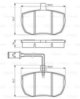 Тормозные колодки дисковые, комплект BOSCH 0 986 494 535