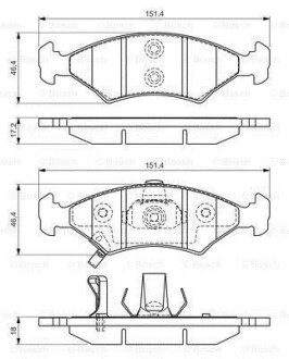 Тормозные колодки дисковые, комплект BOSCH 0 986 494 547