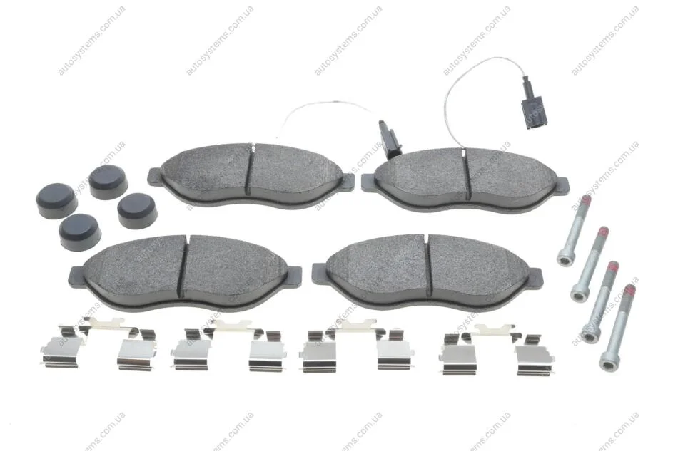 Колодки гальмівні (передні) Citroen Jumper/Fiat Ducato/Peugeot Boxer 06- (Brembo) (з датчиком) BOSCH 0 986 494 591 (фото 1)