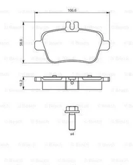 Тормозные колодки дисковые, комплект BOSCH 0 986 494 664
