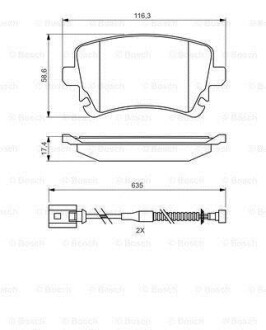 Тормозные колодки дисковые, комплект BOSCH 0 986 494 669