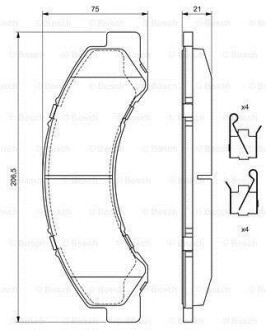 Тормозные колодки дисковые, комплект BOSCH 0 986 494 677