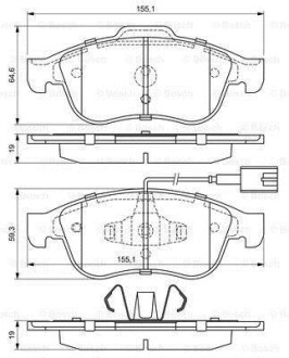 Тормозные колодки дисковые, комплект BOSCH 0 986 494 680