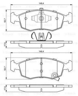 Тормозные колодки дисковые, комплект BOSCH 0 986 494 687