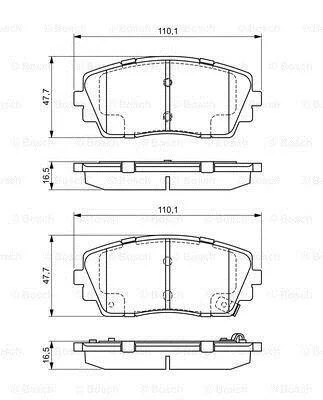 Тормозные колодки дисковые, комплект BOSCH 0 986 494 688 (фото 1)