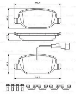 Тормозные колодки дисковые, комплект BOSCH 0 986 494 717