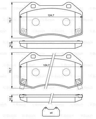 Тормозные колодки дисковые, комплект BOSCH 0 986 494 718 (фото 1)
