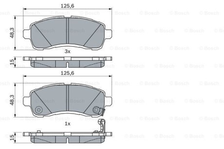 Тормозные колодки дисковые, комплект BOSCH 0 986 494 754