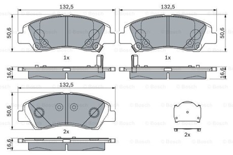 Тормозные колодки дисковые, комплект BOSCH 0 986 494 760