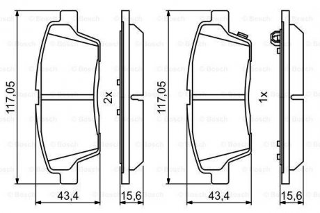 Колодки гальмівні (задні) Hyundai Genesis/Kia Quoris 14- BOSCH 0 986 494 766