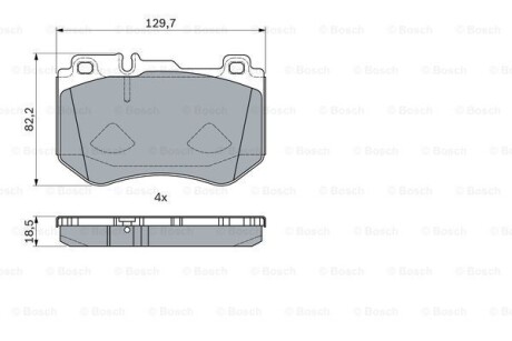 Тормозные колодки дисковые, комплект BOSCH 0 986 494 777