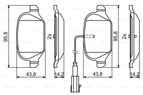 Тормозные колодки дисковые, комплект BOSCH 0 986 494 779