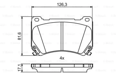 Тормозные колодки дисковые, комплект BOSCH 0 986 494 781