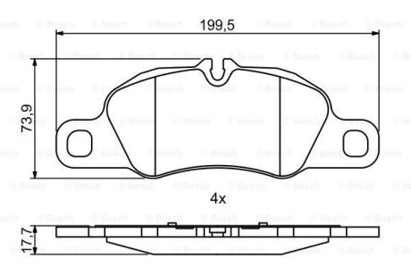 Тормозные колодки дисковые, комплект BOSCH 0 986 494 784