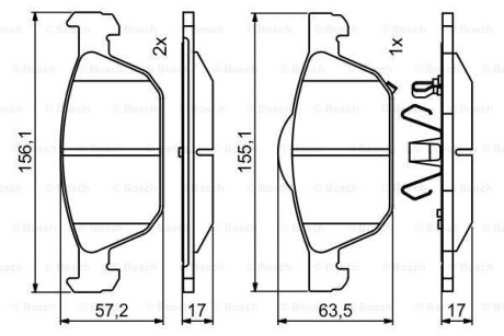 Тормозные колодки дисковые, комплект BOSCH 0 986 494 785