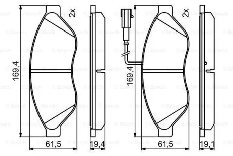 Тормозные колодки дисковые, комплект BOSCH 0 986 494 798