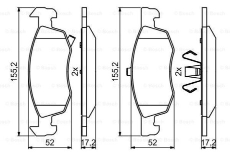 Тормозные колодки дисковые, комплект BOSCH 0 986 494 824