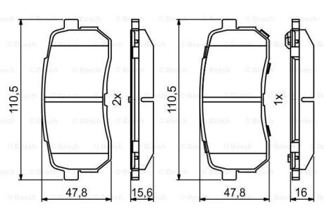 Колодки гальмівні (задні) Kia Sorento III 15- BOSCH 0 986 494 828