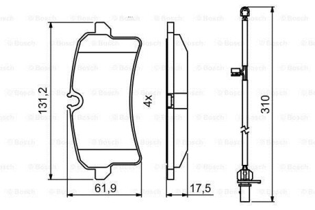 Тормозные колодки дисковые, комплект BOSCH 0 986 494 841