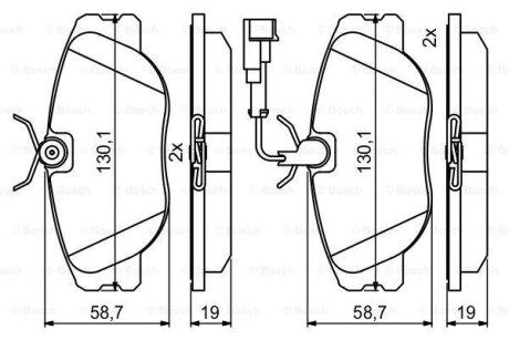 Тормозные колодки дисковые, комплект BOSCH 0 986 494 851