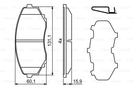 Тормозные колодки дисковые, комплект BOSCH 0 986 494 855