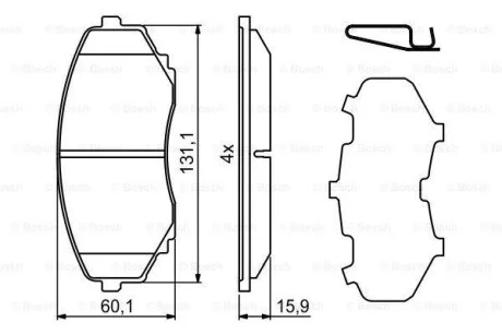 Тормозные колодки дисковые, комплект BOSCH 0 986 494 855