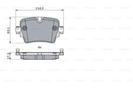 Тормозные колодки дисковые, комплект BOSCH 0 986 494 874
