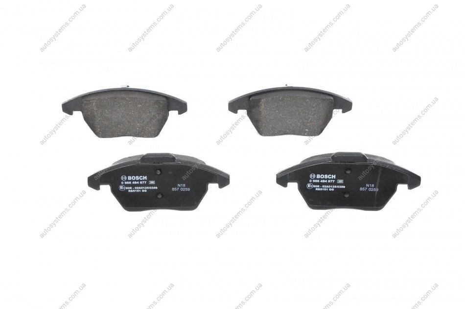 Тормозные колодки дисковые, комплект BOSCH 0 986 494 877 (фото 1)