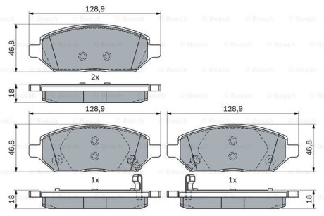 Тормозные колодки дисковые, комплект BOSCH 0 986 494 906