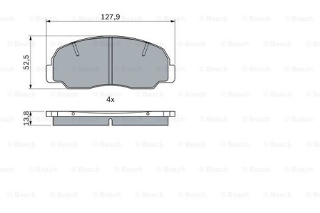 Тормозные колодки дисковые, комплект BOSCH 0 986 494 944