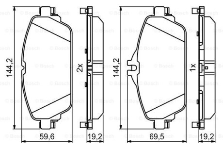 Тормозные колодки дисковые, комплект BOSCH 0 986 494 951