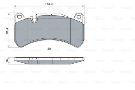 Тормозные колодки дисковые, комплект BOSCH 0 986 494 965