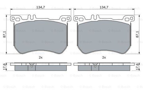 Колодки гальмівні (передні) MB S-class (W222/V222/X222)/SL-class (R231) 12- BOSCH 0 986 494 985