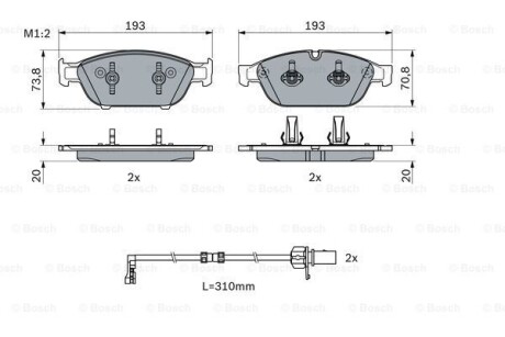 Тормозные колодки дисковые, комплект BOSCH 0 986 494 986