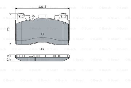 Тормозные колодки дисковые, комплект BOSCH 0 986 494 989