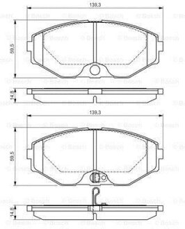 Колодки гальмівні (передні) Nissan Maxima 2.0-3.0 V6 24V 00-03 BOSCH 0 986 495 147