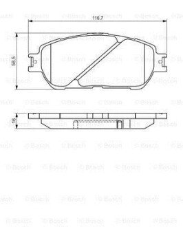 Колодки гальмівні (передні) Toyota Avalon 05-12/Alphard 03-08/Lexus ES 01-06 BOSCH 0 986 495 160