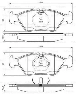 Тормозные колодки дисковые, комплект BOSCH 0 986 495 162