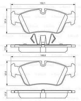 Колодки гальмівні (передні) BMW 1 (E87)/ 3 (E90) 04-11 BOSCH 0 986 495 276